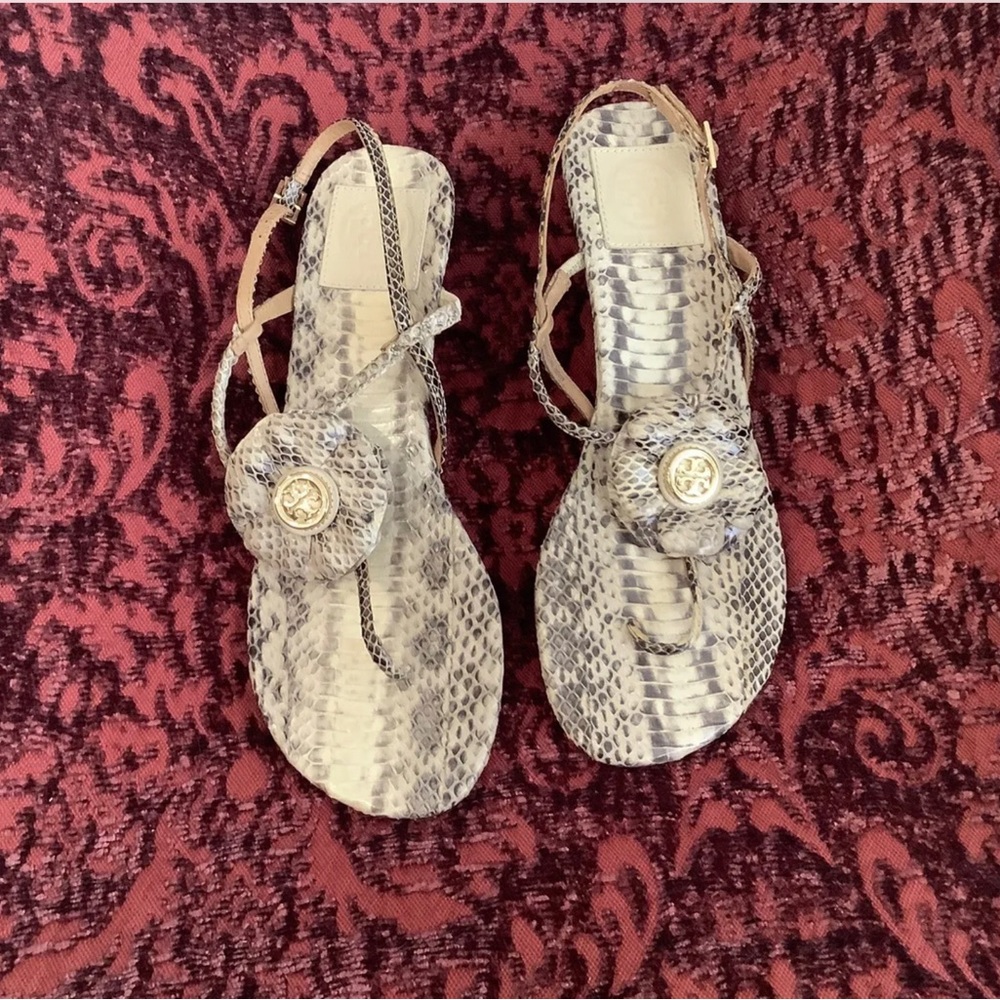 Tory Burch wedge sandals 9 snake print